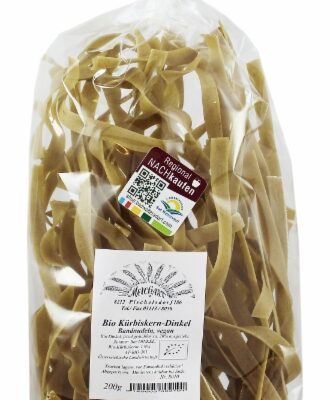 Bio Dinkel Kürbiskern Bandnudeln 200g - Melchart Teigwaren