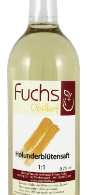Holunderblütensaft 0,75l, Obsthof Fuchs
