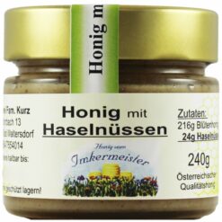 Honig mit Haselnüssen 240g - Kurz Werner
