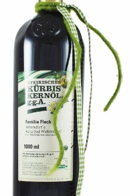 Kürbiskernöl 1l Geschenkflasche - Bauernhof Fleck