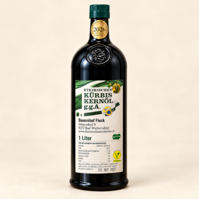 Steirisches Kürbiskernöl g.g.A. 1000 ml – Thermen-Bauernladen Bad Waltersdorf